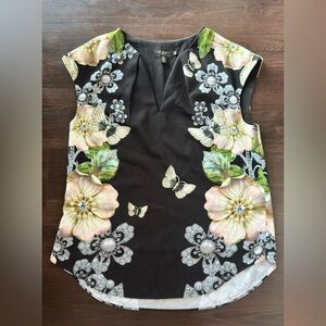 Ted Baker Black Floral Butterfly Blouse